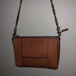 GUESS Brown Leather Cross Body Bag